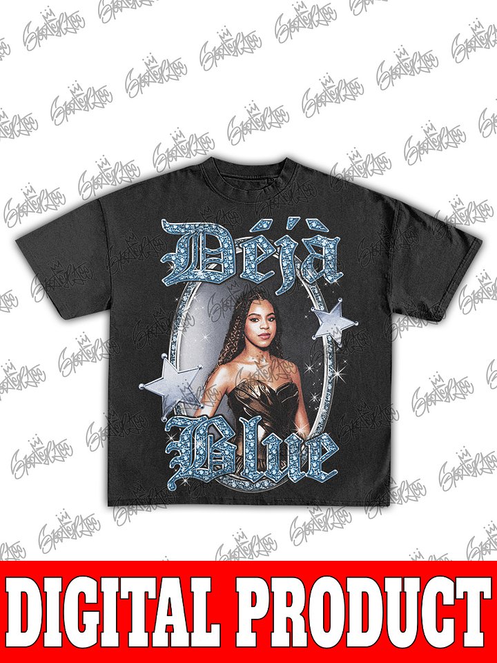 Déjà Blue Western Pop Star Diamond Font Vintage Bootleg Graphic product image (1)