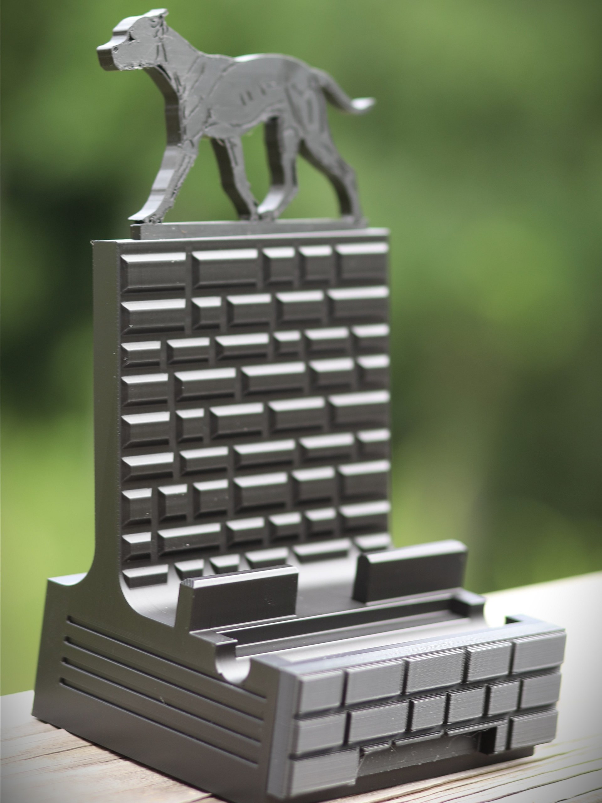 APBT Phone Stand with Drawer | Matte Black Pit Bull Desk Organizer product image (7)
