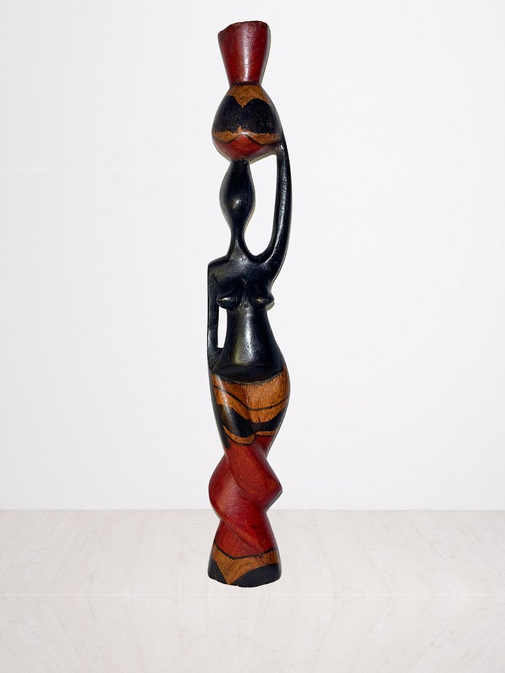 Handcarved Wooden African Woman Sculpture product image (1)