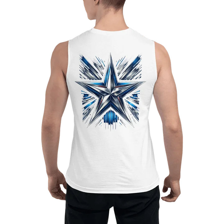 White T3 Blue Star Burst Mens Tank product image (1)