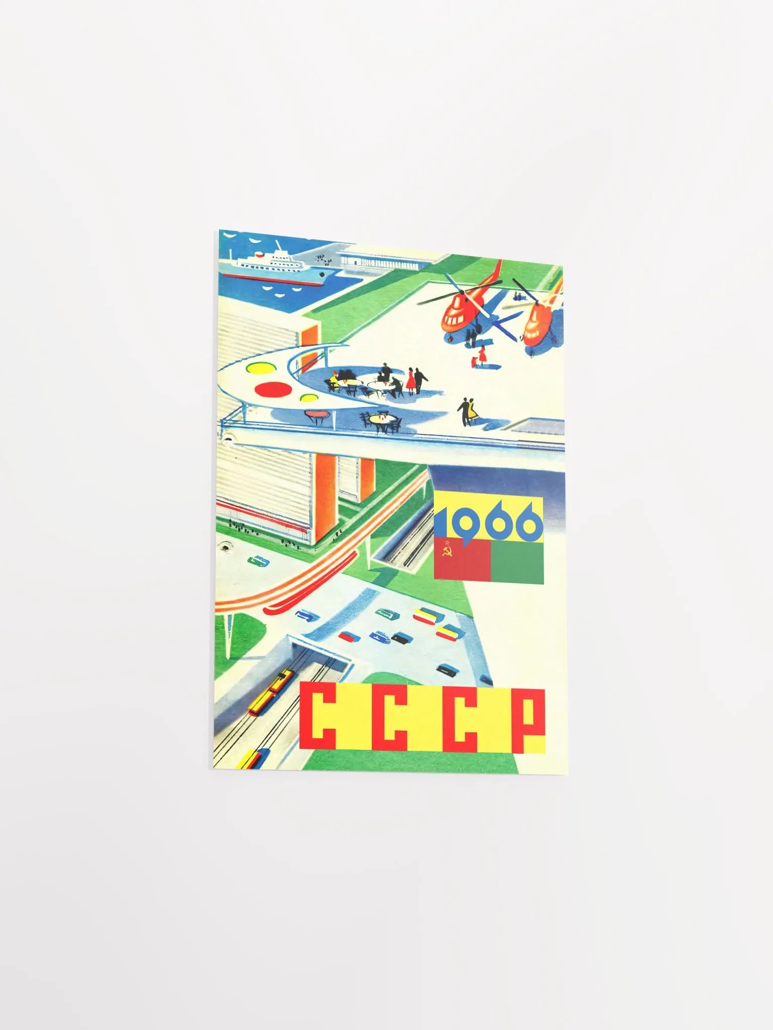 Future USSR, 1966 — Soviet vintage space art poster, soviet poster, propaganda poster, soviet retro space, space wall art product image (6)