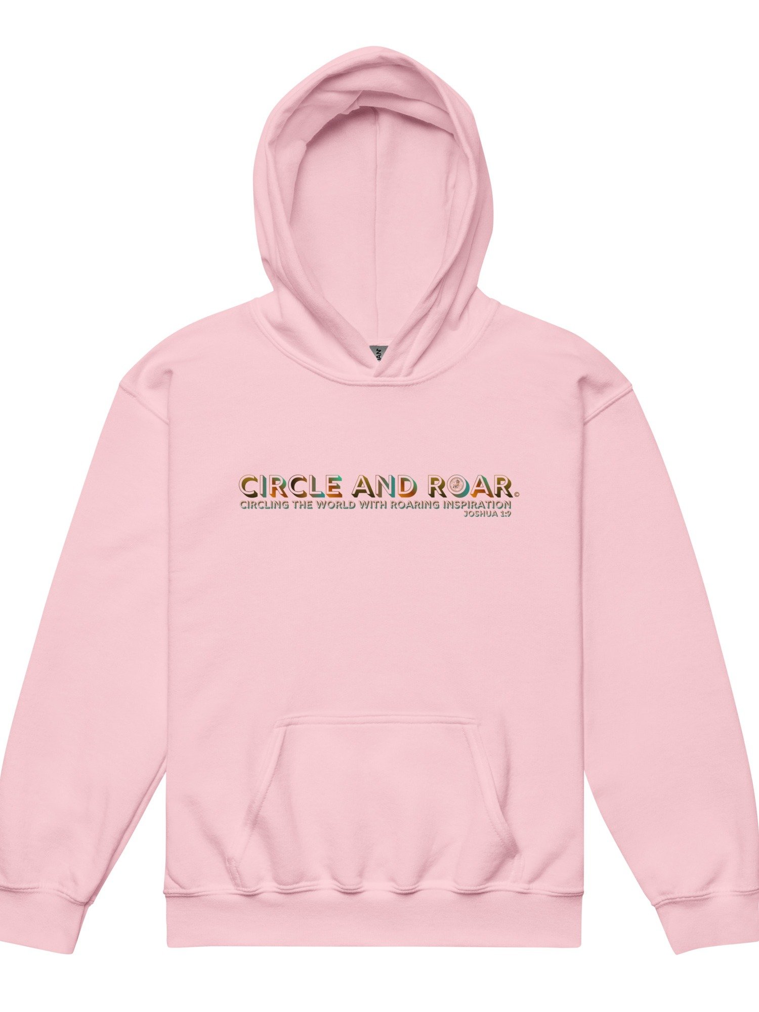 "Circle and Roar" Joshua 1:9 Gradient Text Youth Hoodie product image (3)