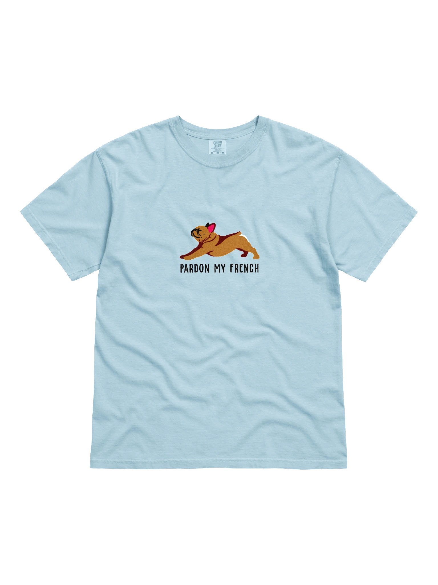 Pardon My French T-Shirt(Embroidered) of a French Bulldog(Tan) product image (4)