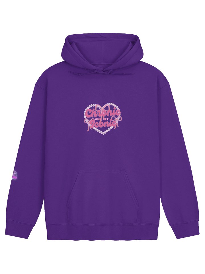 Chronic Yet Iconic Pink Bow Heart Hoodie product image (9)