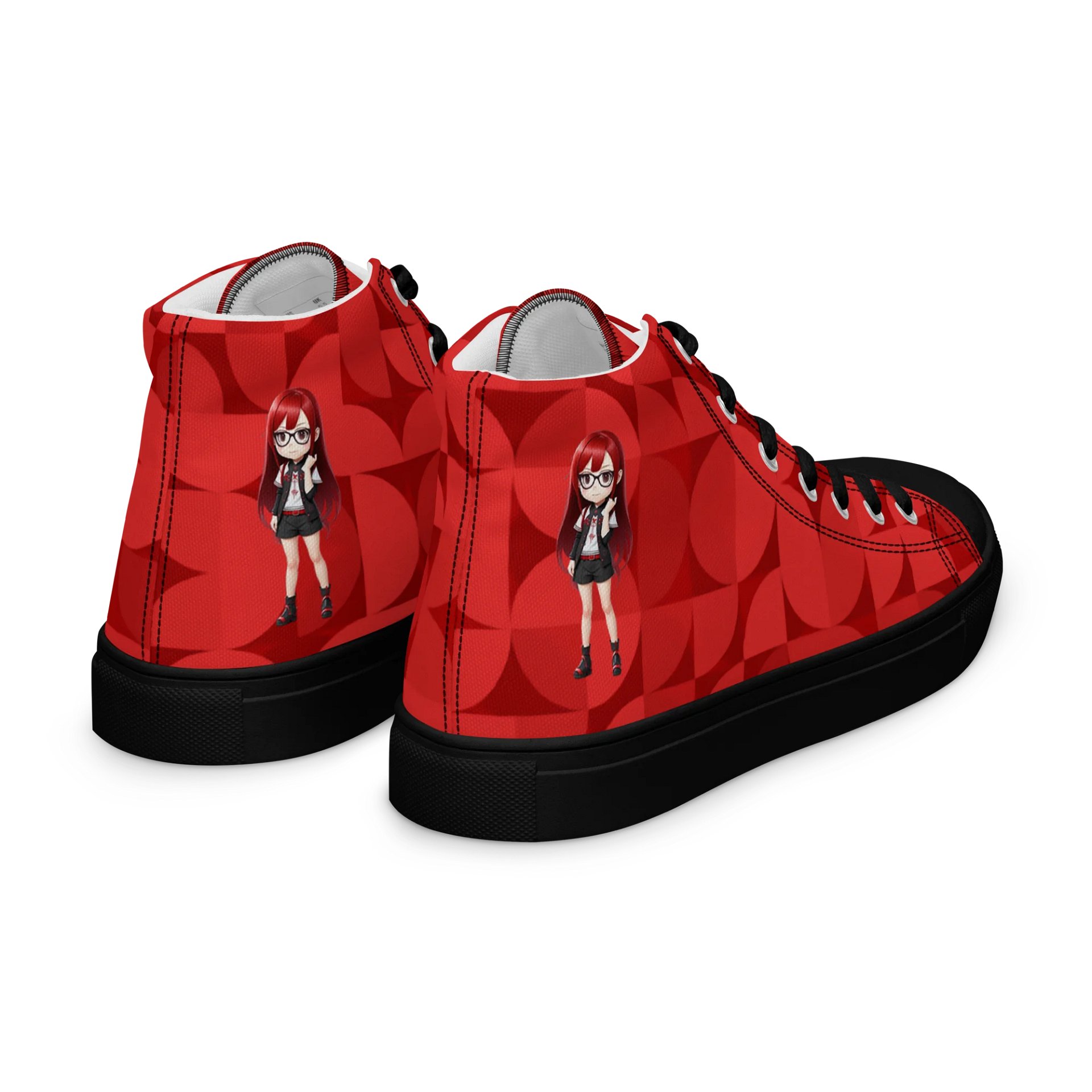 (Red CHIBI) K Women's High Top Canvas Shoes product image (7)