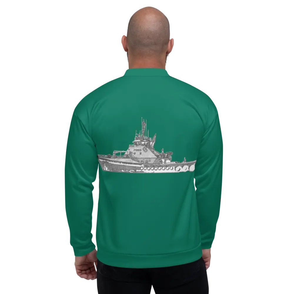 Copy of Twin Anchor Titan tug Teal Bomber Jacket product image (5)