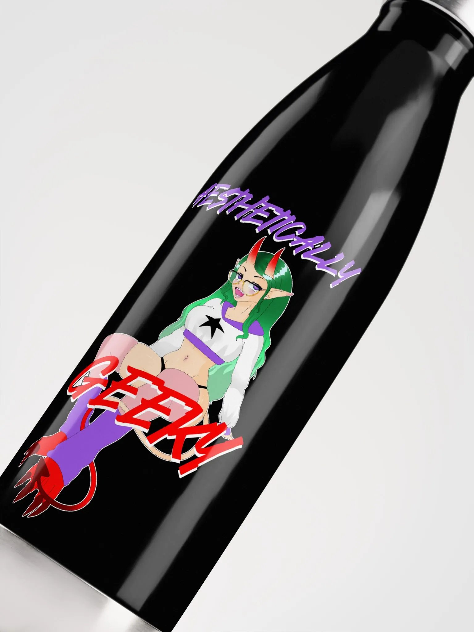 Aesthetically Geeky Demon Water Bottle product image (5)