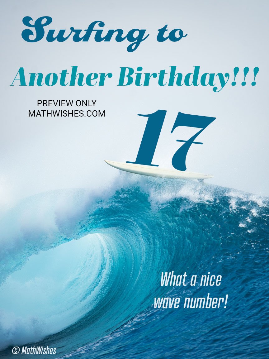 17th Birthday Card - Wave Number product image (1)