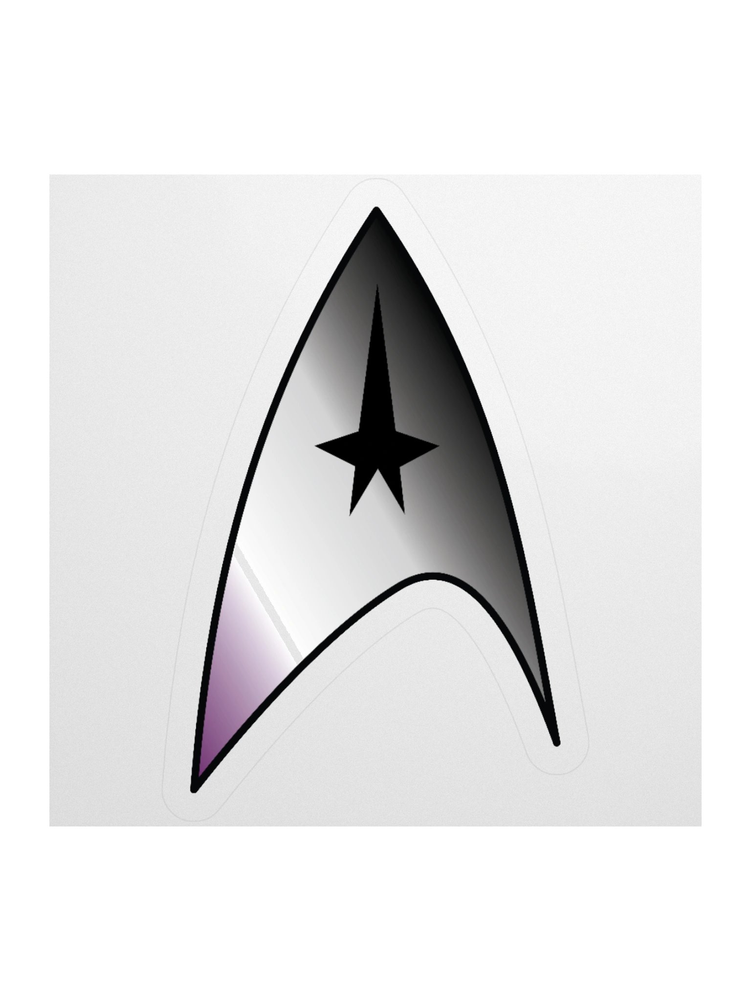Asexual Pride Gradient Starfleet Sticker product image (2)