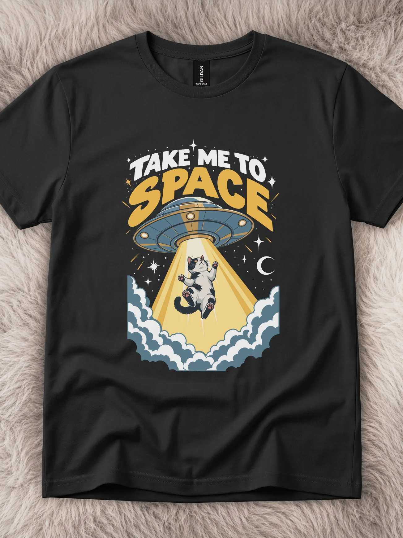 Take Me To Space Cow Cat Shirt product image (1)