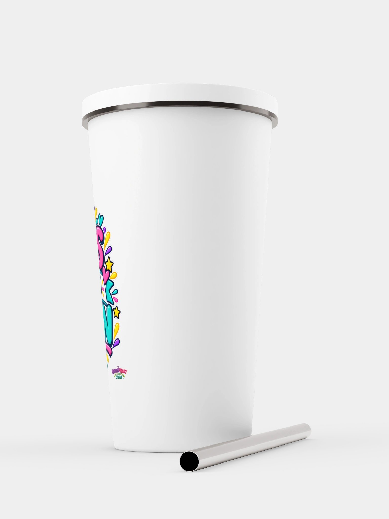 Stainless Steel Insulated Inspirational Tumbler with a Straw - Yes You Can. product image (5)