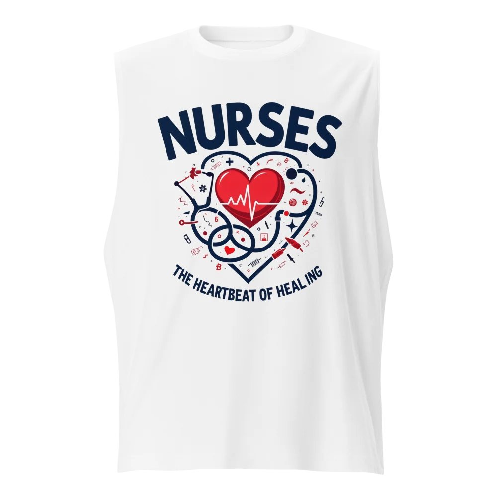 Heartbeat, Healing, stethoscope, nurses Muscle Tank product image (1)