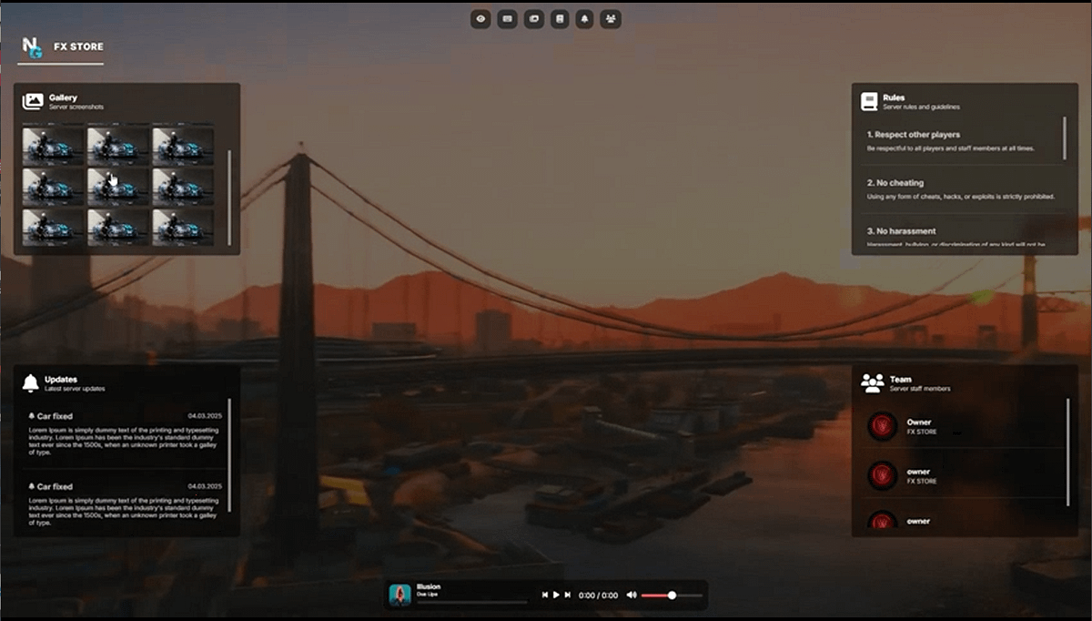 FIVEM LOADING SCRIPT V2.1 [ QB / ESX / OX ] CLEAN UI | V-STORE BY FIVE X