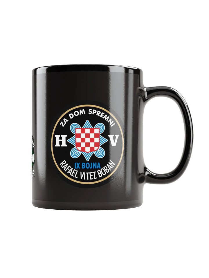 Patriotic Emblem Black Mug IX BOJNA HOS RAFAEL VITEZ BOBAN product image (1)