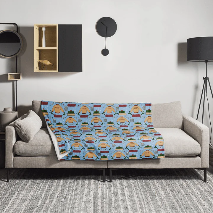 Cozy Winter in Blue Throw Blanket product image (3)