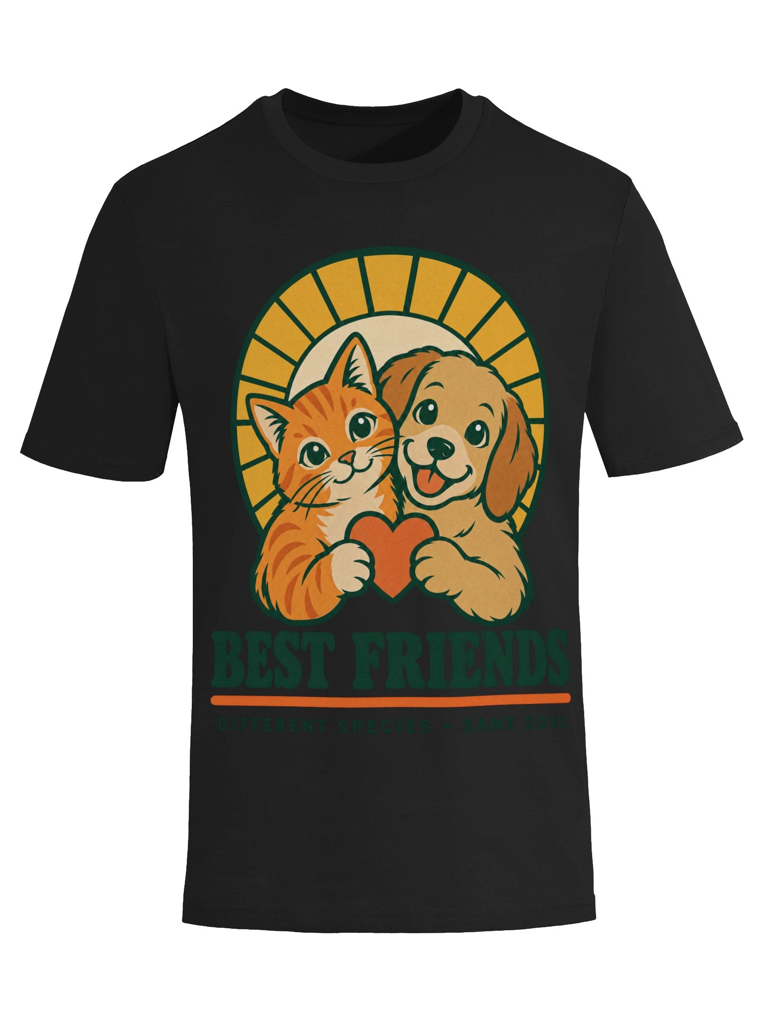 Best Friends, Different Species – Cat & Dog T-Shirt product image (34)