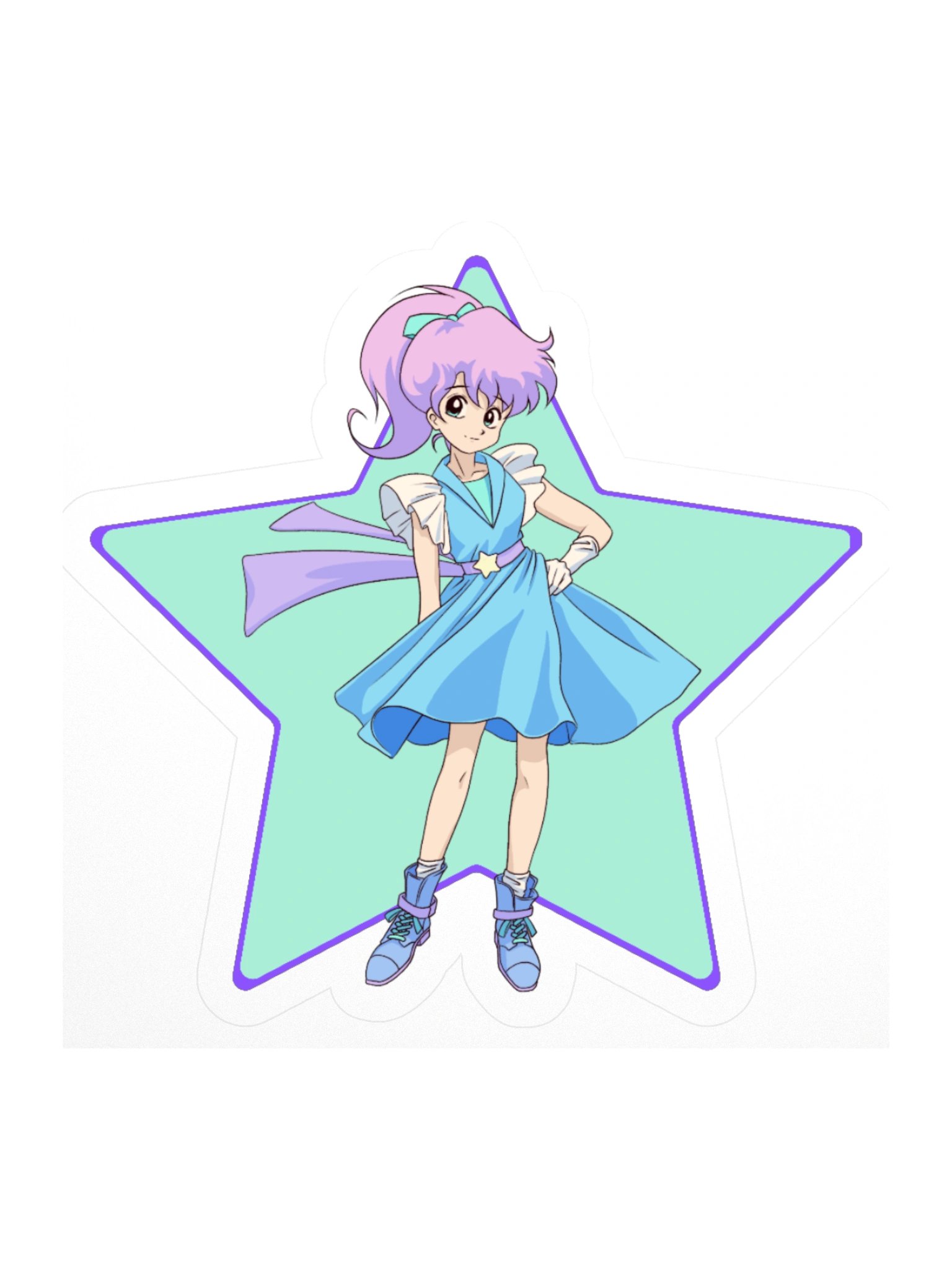 Anime Star Girl Kiss Cut Sticker product image (1)
