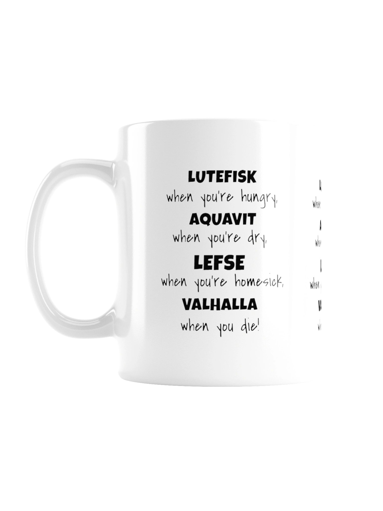 Norwegian Lutefisk Aquavit Lefse Glossy Mug product image (3)