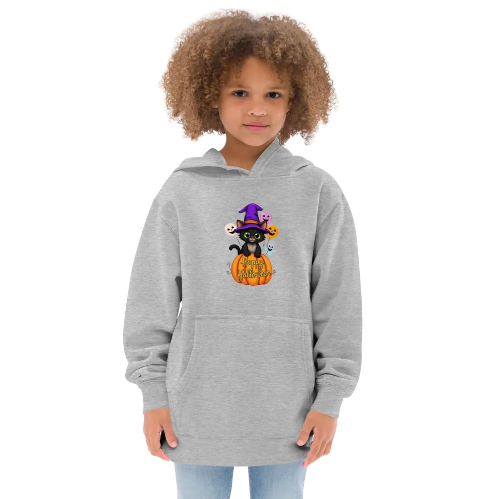 Witchy Sitting Pumpkin Cat Youth Pullover Fleece product image (30)