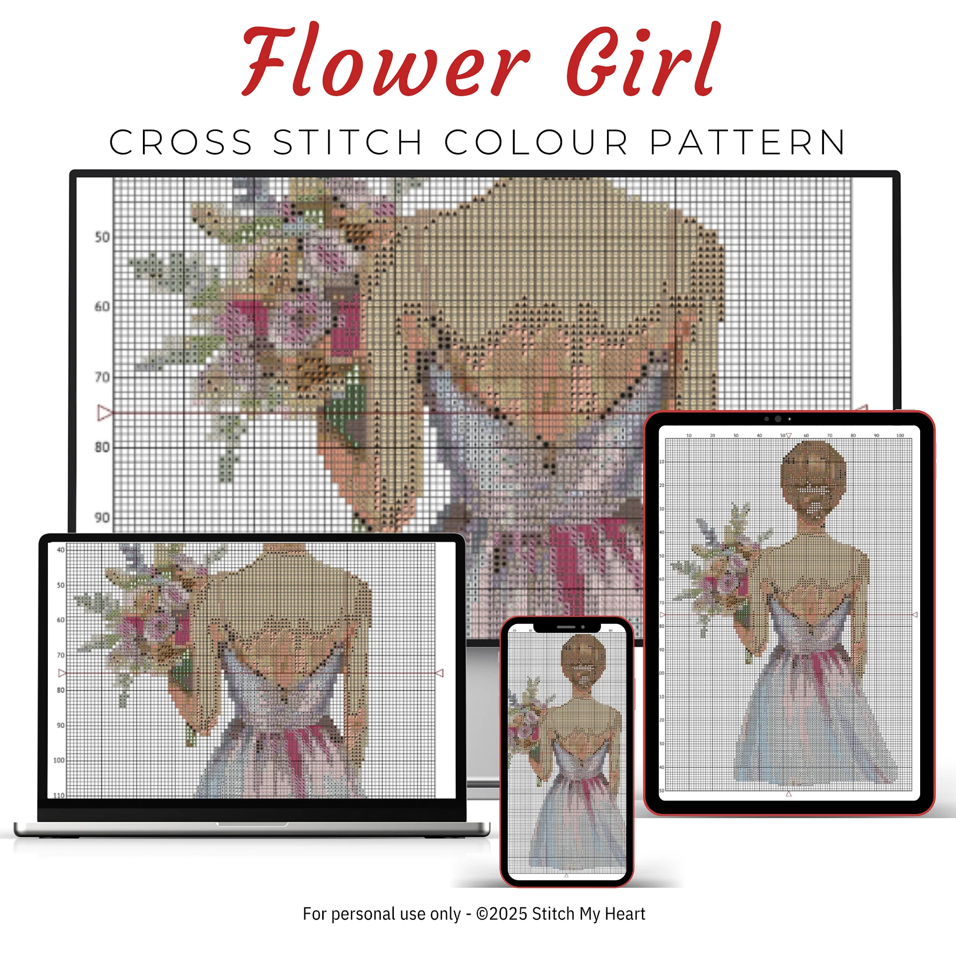 Flower Girls Bundle Cross Stitch Pattern product image (4)