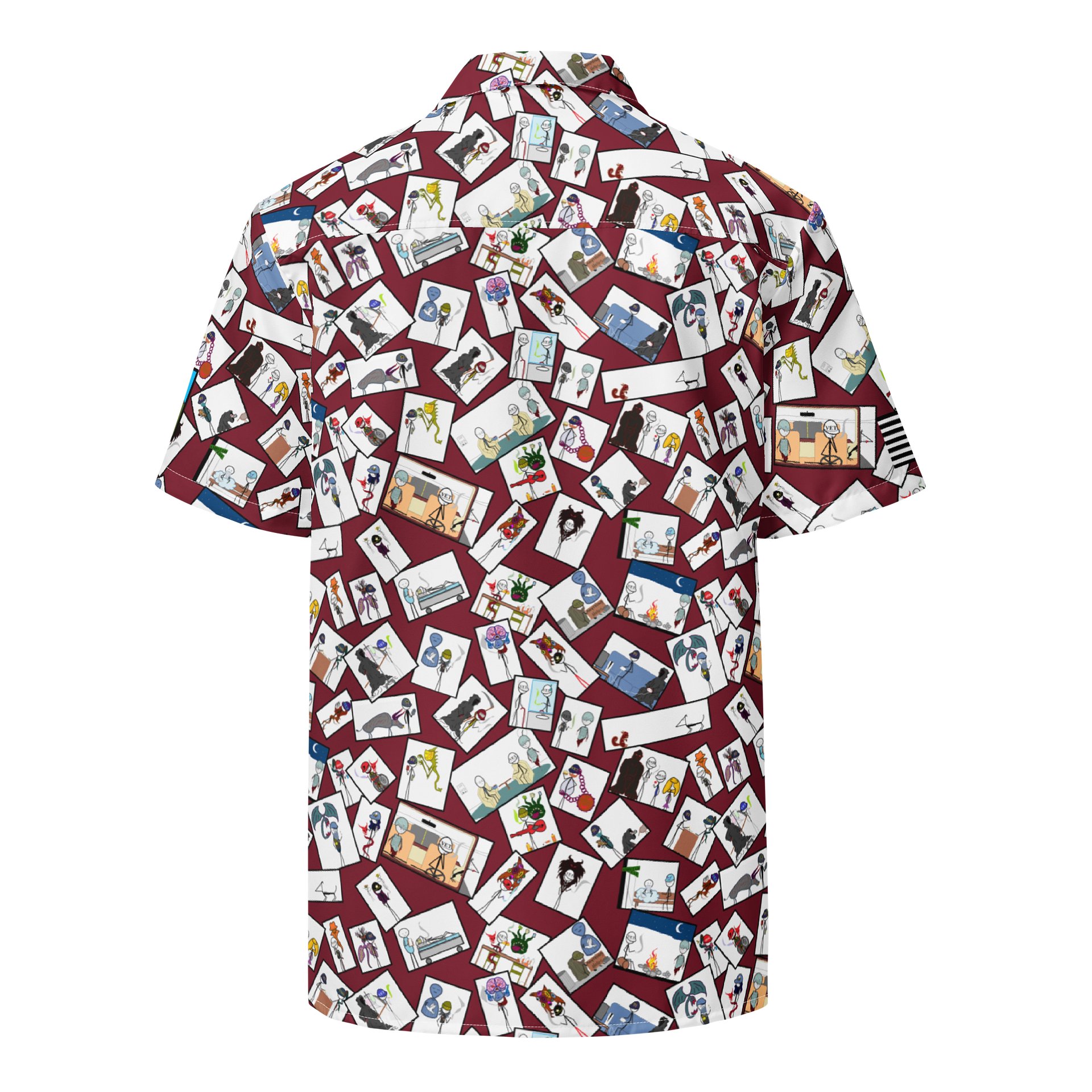 Sticks & Demons Hawaiian Shirt DkRed product image (2)