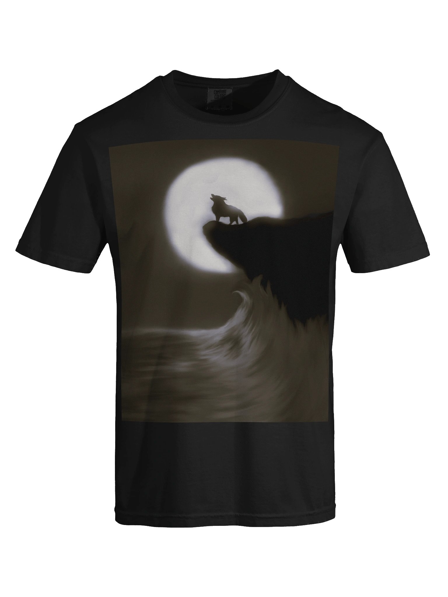 "Wolf on Cliff" T-Shirt. Men's Comfort Colors Garment-Dyed Heavyweight T-Shirt product image (3)