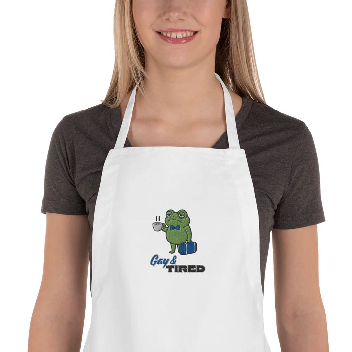 Gay & Tired Frog Embroidered Apron product image (1)
