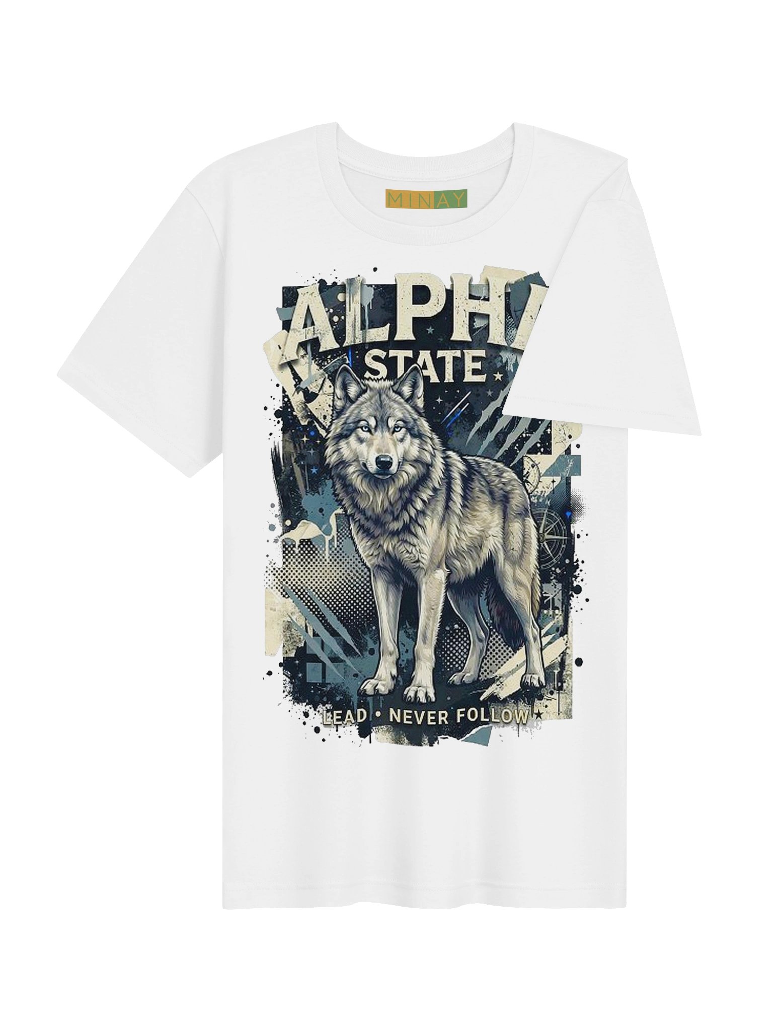 Alpha State Wolf Grunge Graphic Premium Supersoft Tee product image (104)