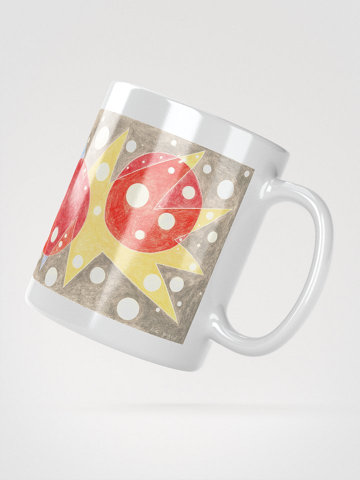 Cartoon Conflict and Curiosity White Glossy Mug product image (3)