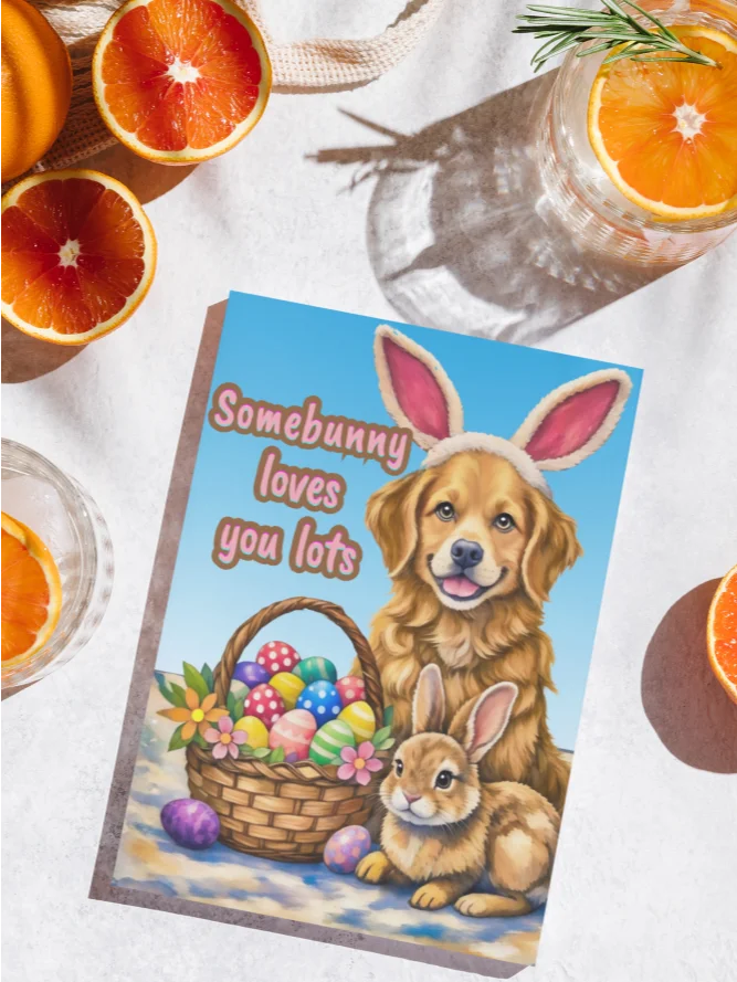 Adorable Happy Dog in Bunny Ears Greeting product image (42)