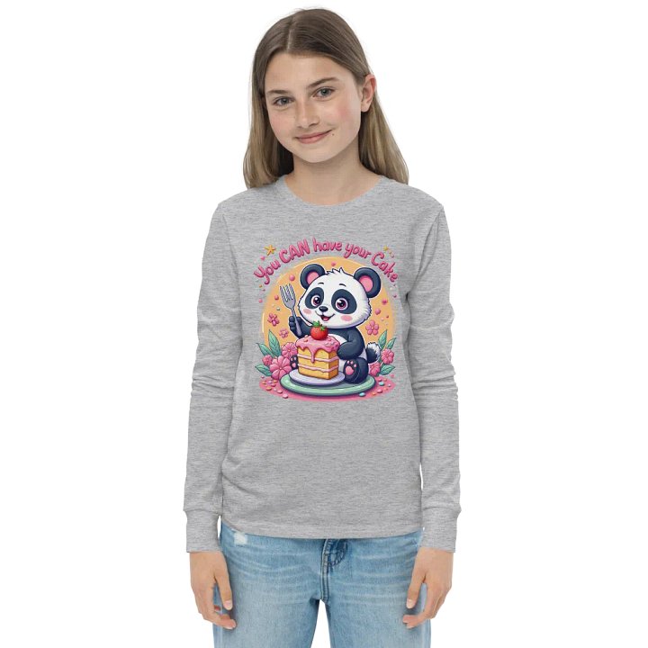 Panda's Cake Adventure Youth Long Sleeve T-Shirt product image (4)
