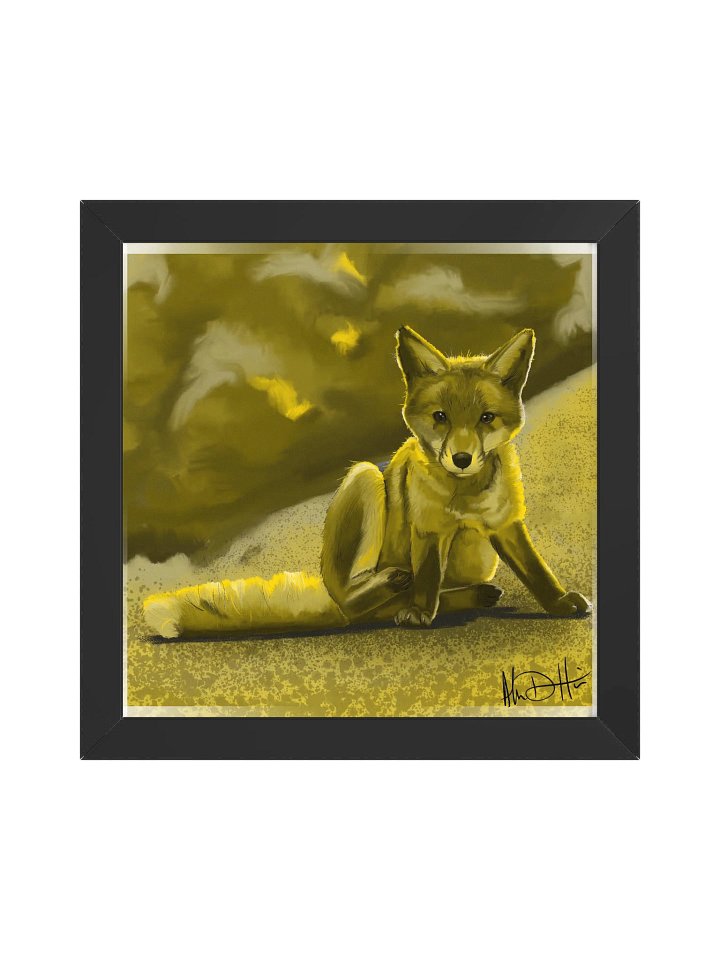 Banana-Colored Fox Artwork Framed Matte Poster product image (1)
