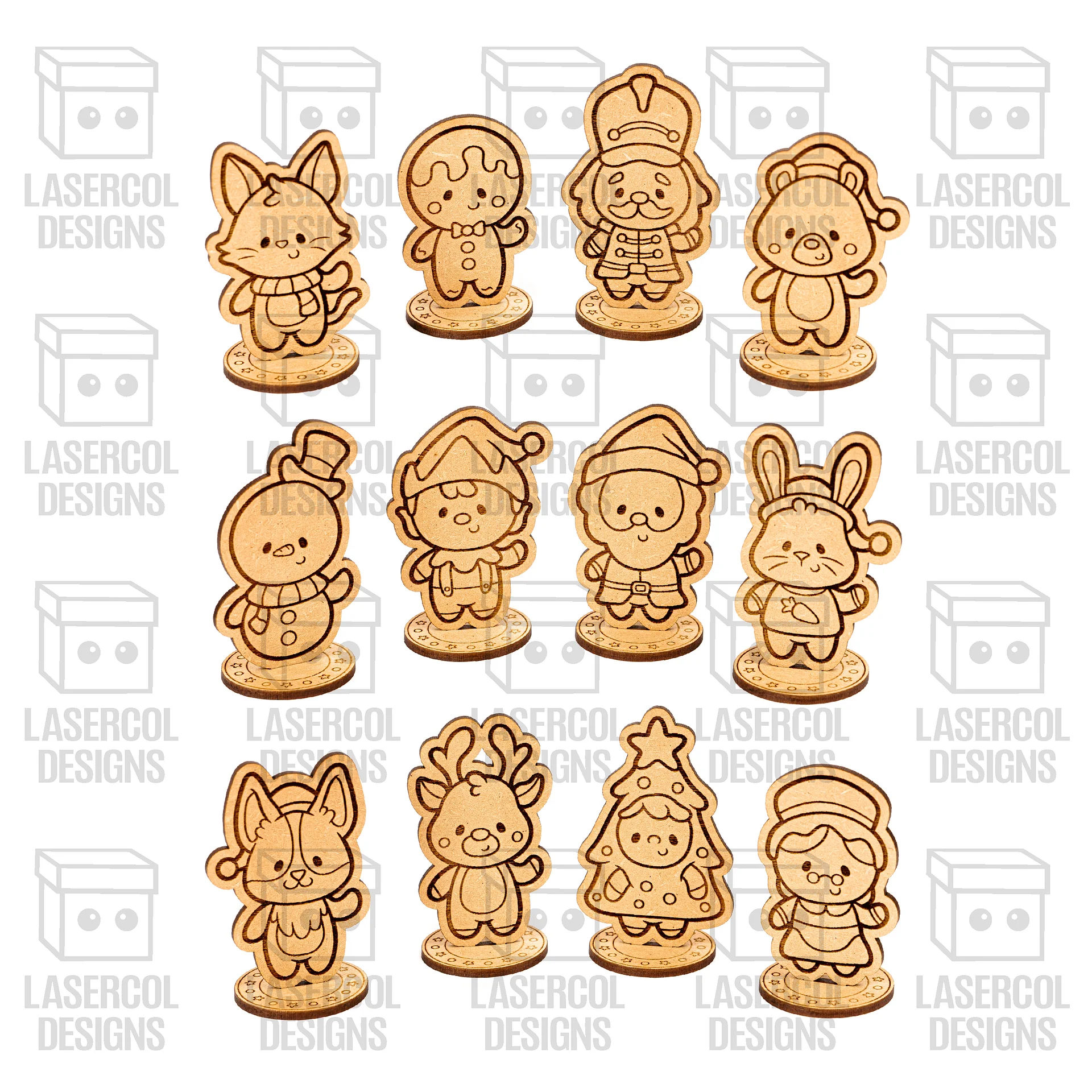 Christmas Characters with Base - Laser Cut Files product image (10)