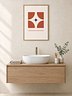 Rust Star Geometric Print | Mid Century Bathroom Wall Art