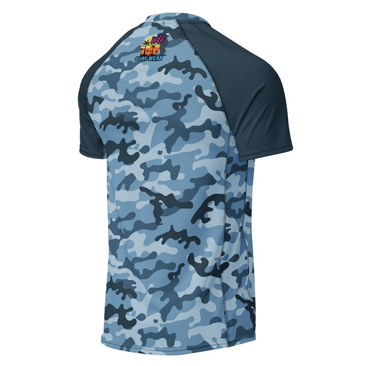 Blue Camo Men Short Sleeve Rashguard product image (2)