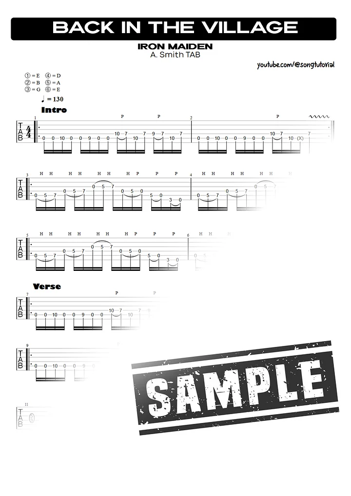 Back in the Village | PDF Tab + Guitar Pro | Iron Maiden product image (2)
