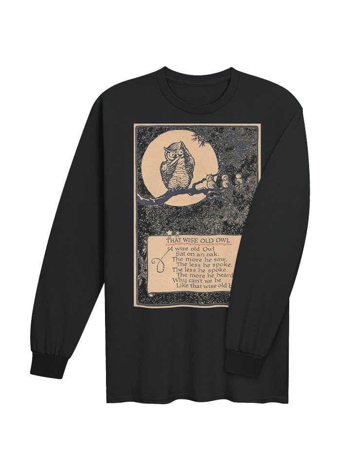 WISE OLD OWL Poem Unisex Cotton Long Sleeve T-Shirt product image (2)
