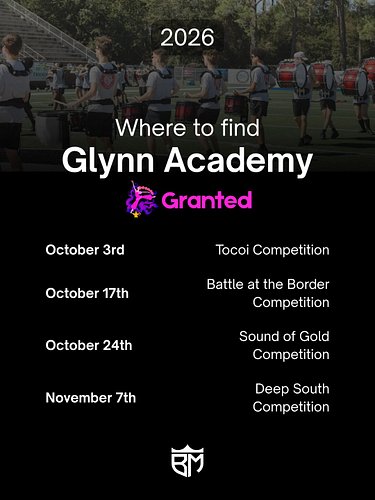 Glynn Academy is attending 4 competitions this season across October and November! #competition #marchingband #glynnacademy #...