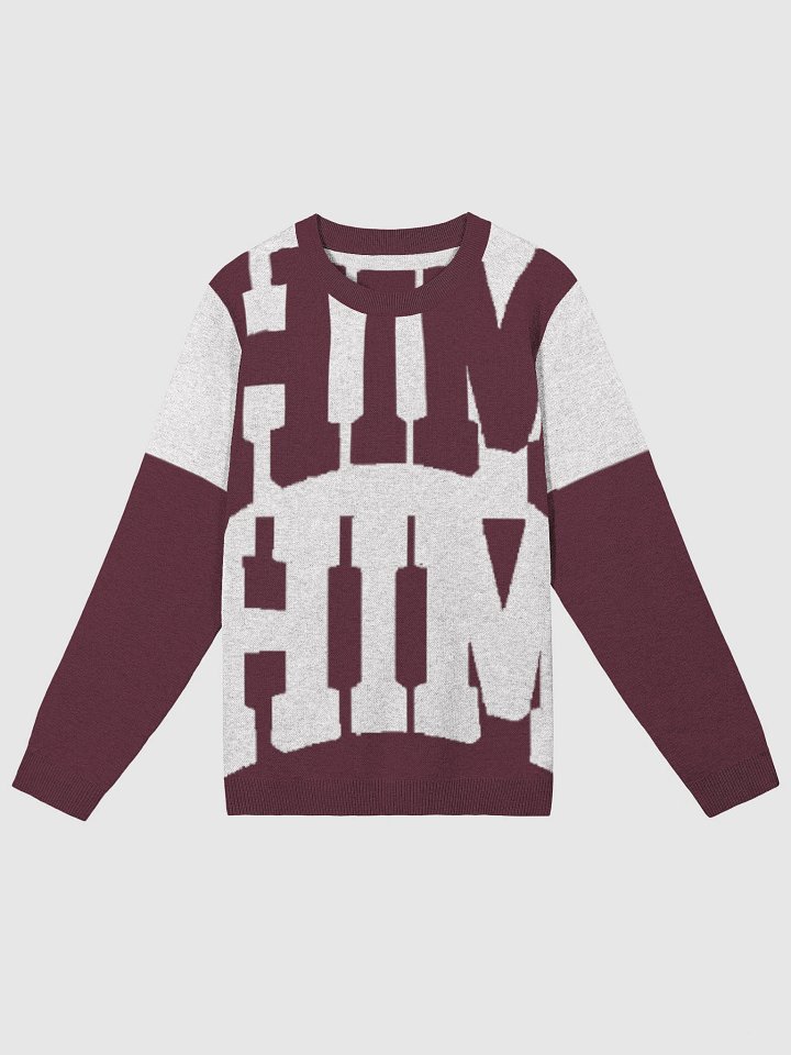 HIM Maroon Offset Knitted Crewneck Sweater product image (1)