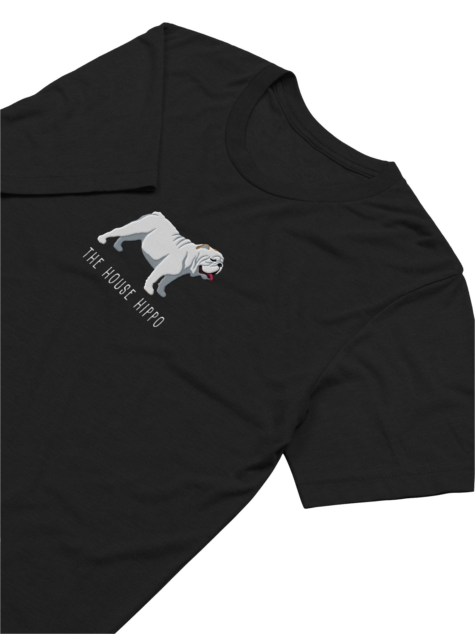 The House Hippo T-Shirt(Embroidered) of an English Bulldog(White) product image (32)