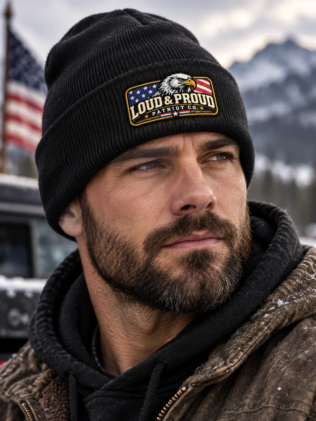 American Grit – Loud & Proud Embroidered Cuffed Beanie product image (2)