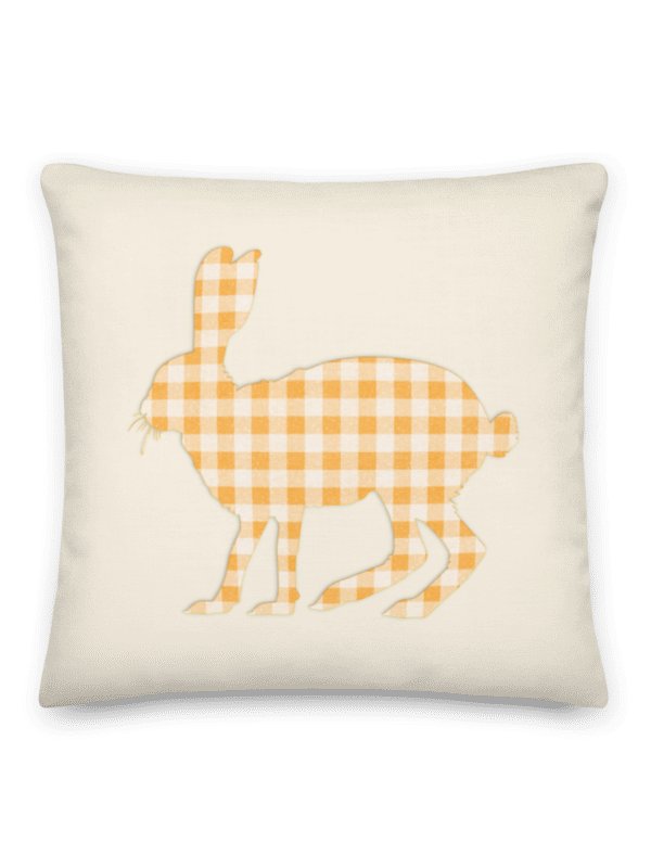 GINGHAM BUNNY BUTTERYELLOW THROW PILLOW product image (4)