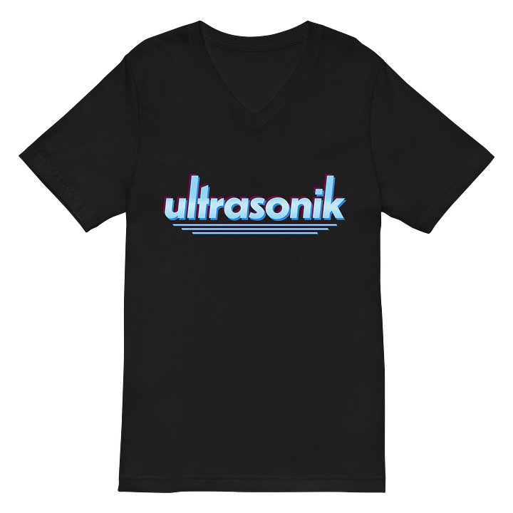 ultrasonik Layered Logo V-Neck T-Shirt (Black) product image (2)