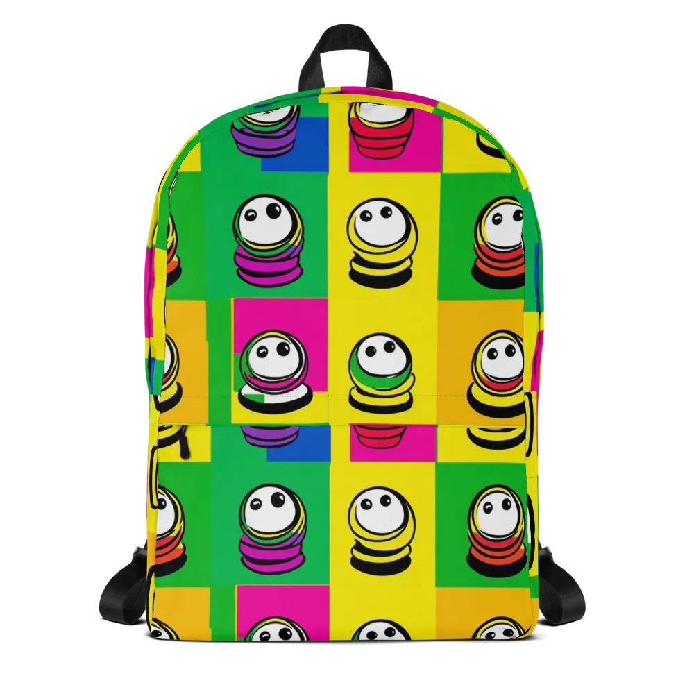 Whimsical Character Grid All-Over Print Backpack product image (9)