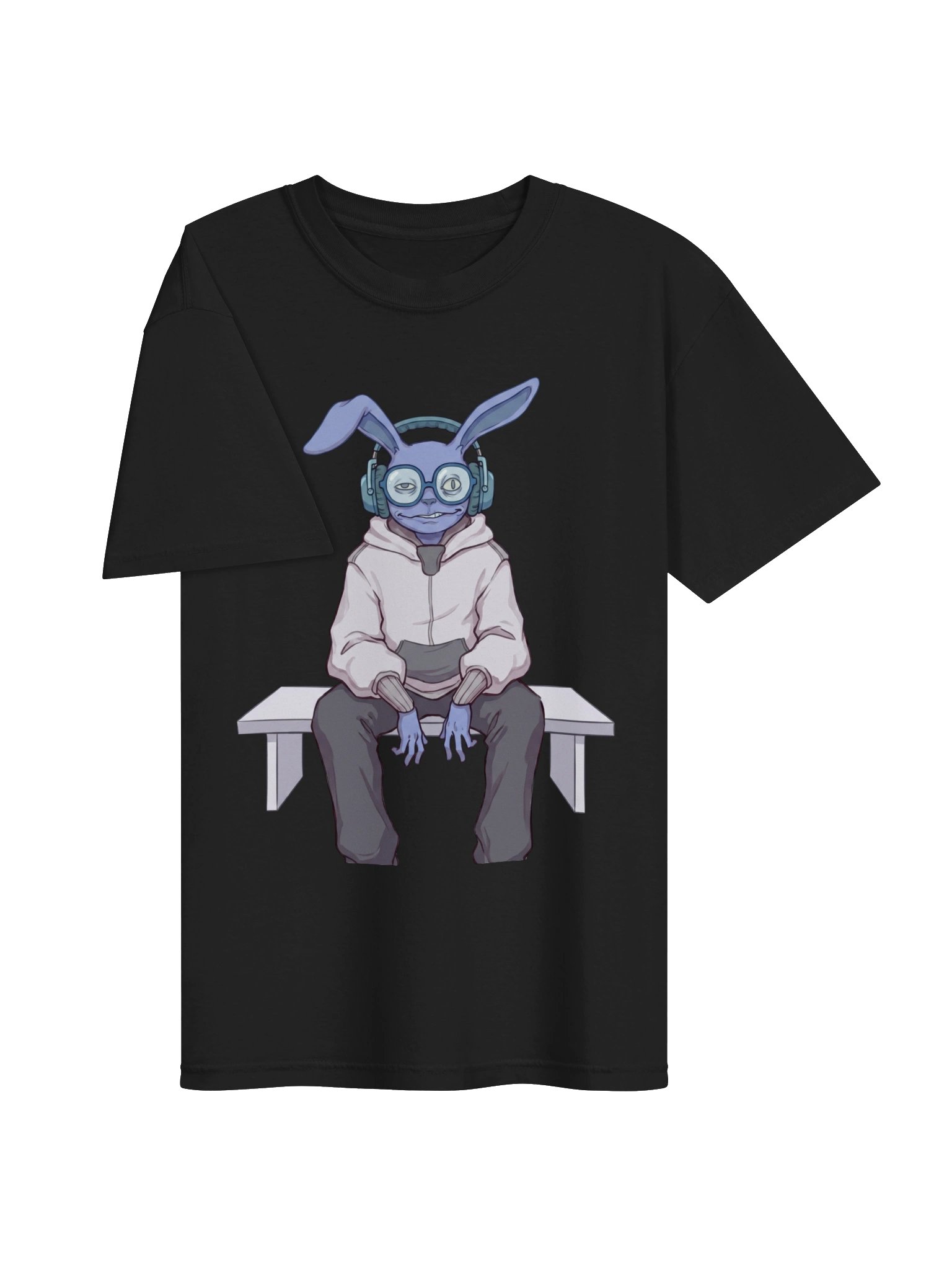 Headphones Rabbit T-Shirt – Cute Creepy Hospital Aesthetic Unisex Tee product image (3)