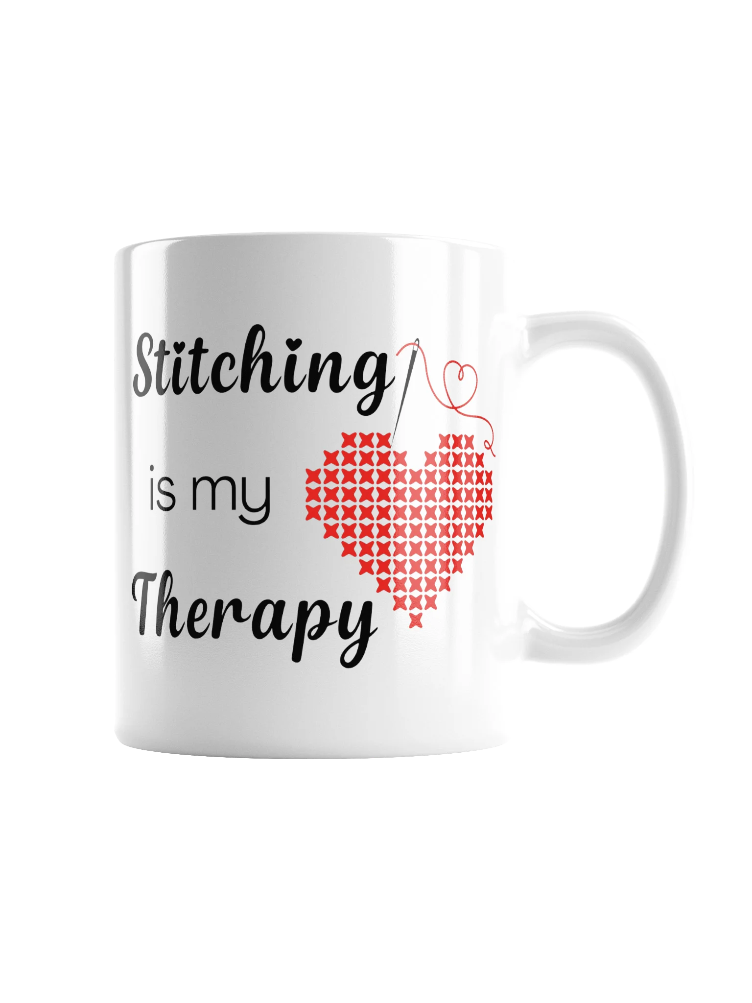 Stitching is my Therapy Cross Stitch Coffee Mug product image (7)