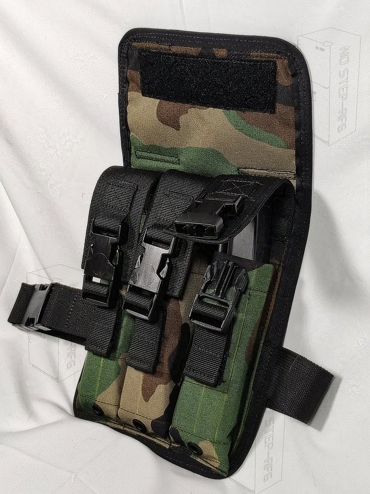'Ready to ship' Gen-1 Drop leg MP5 Pouch, Woodland/black product image (2)