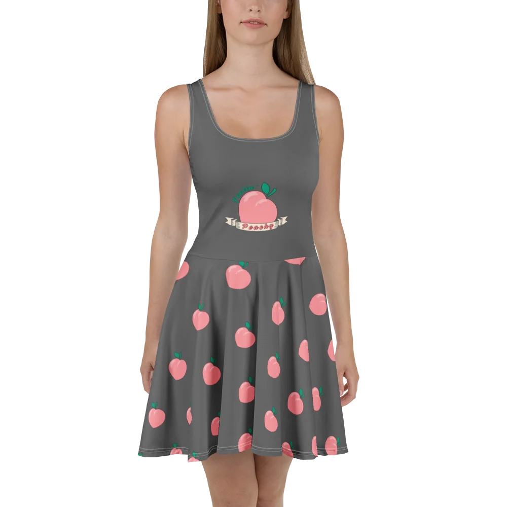 Gray "Feelin' Peachy" All-Over Print Dress product image (2)