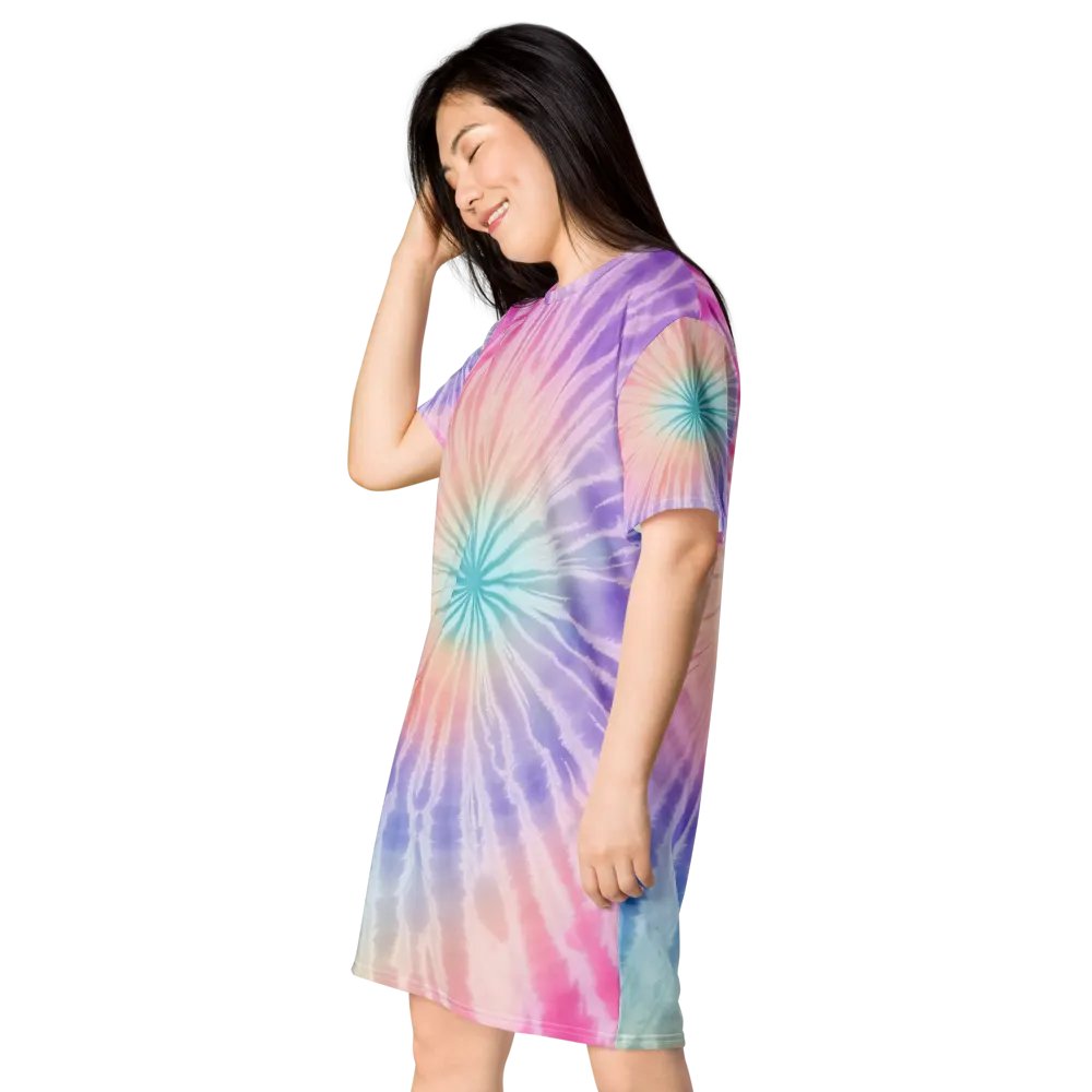 Pastel Radiance Tie-Dye T-Shirt Dress product image (3)