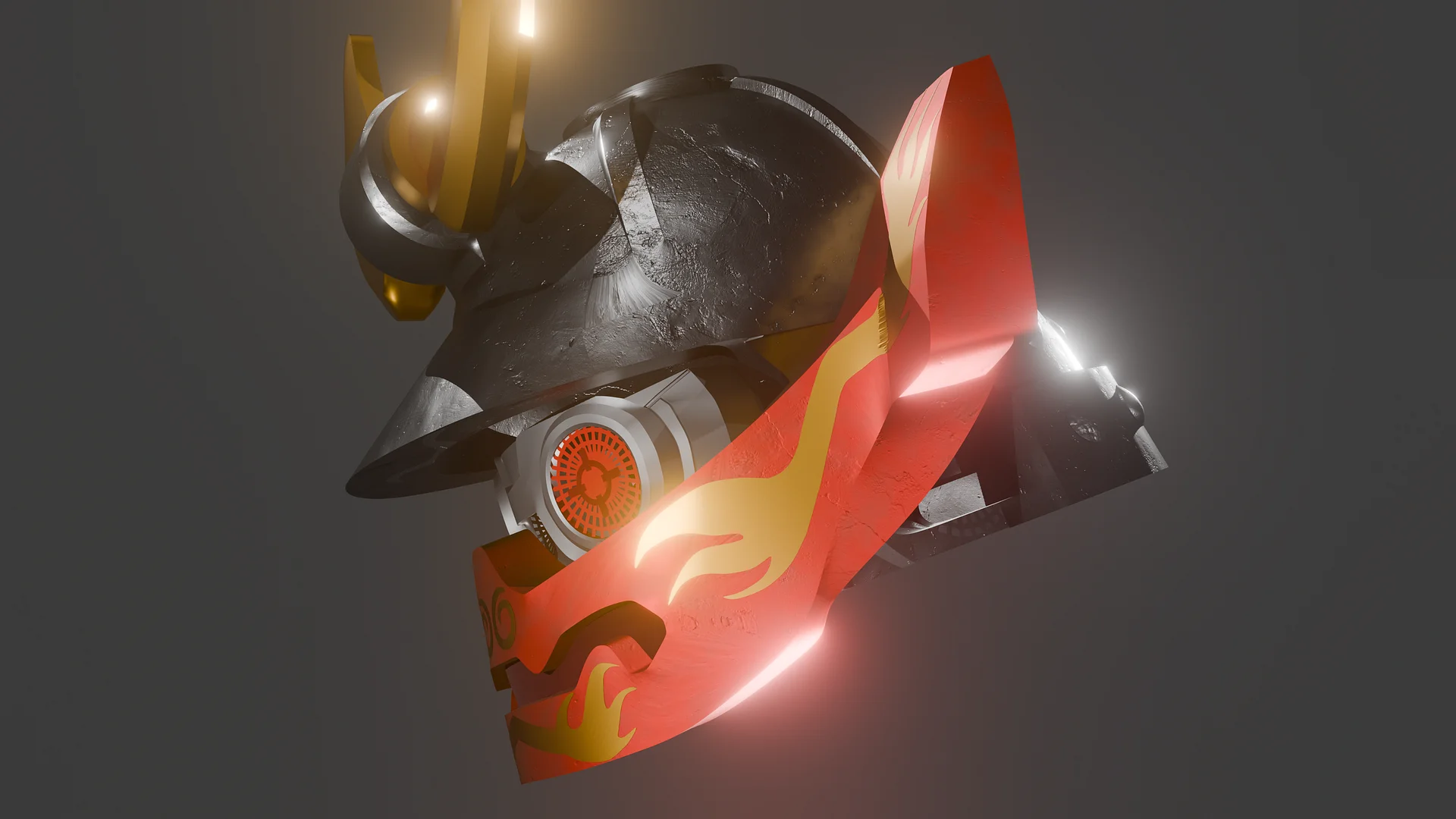 Ninjago Samurai X Helmet - 3D printable model files product image (7)
